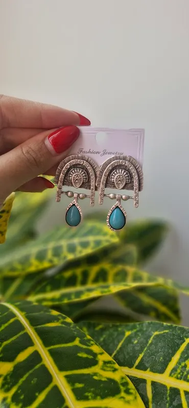 گوشواره ورشو طرح چشم فیروزه